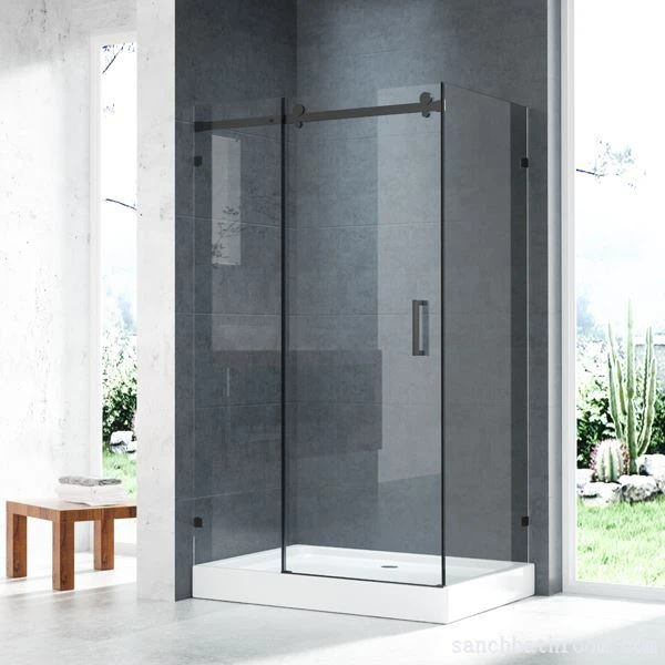 Rectangular Sliding Shower Enclosure Nrog Stainless Rails
