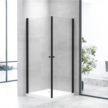 Ob Chav Pivot Qhov Rooj Corner Da Dej Enclosures 90x90